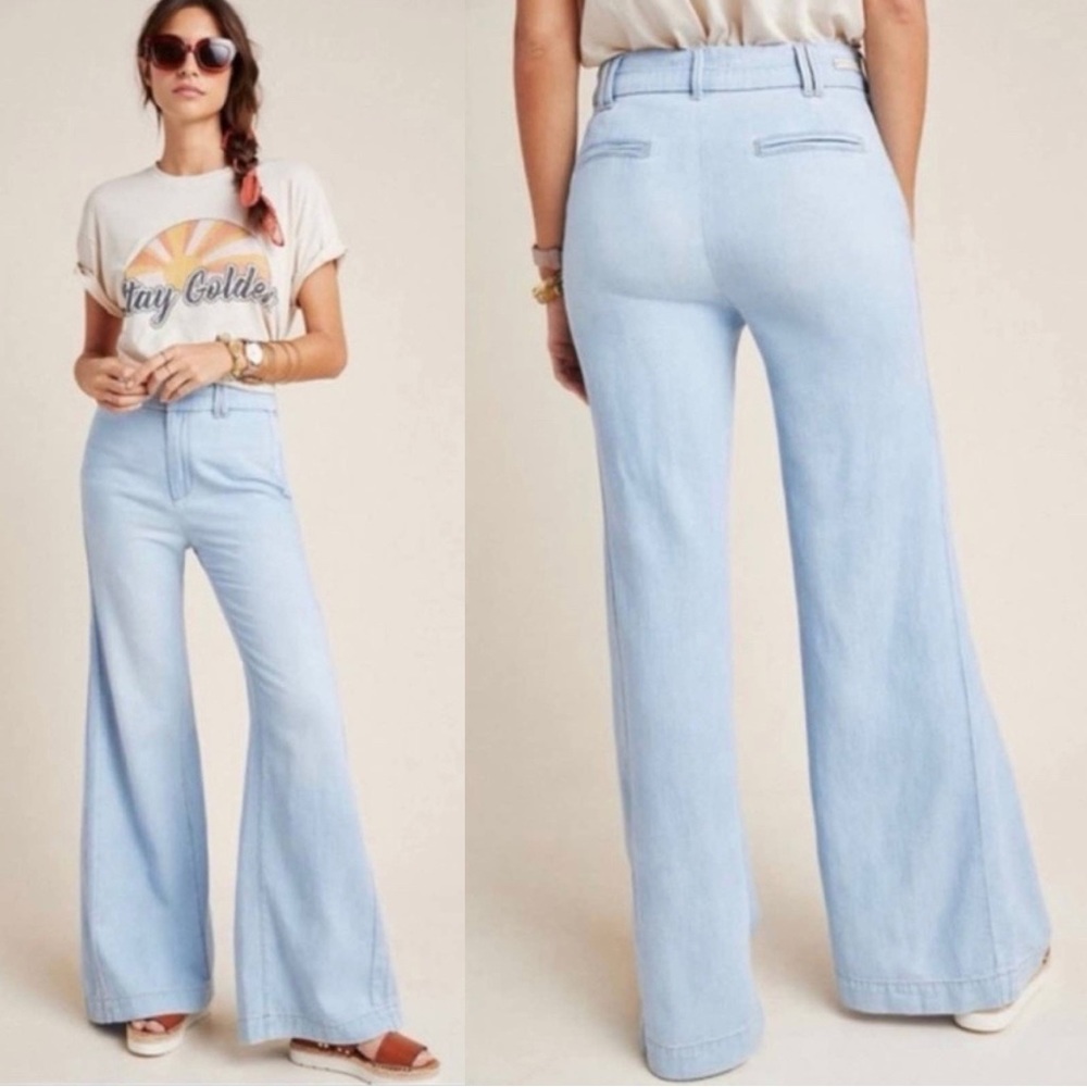 ANTHRO PILCRO Lightwash High-rise Bootcut\Flare Denim Trouser